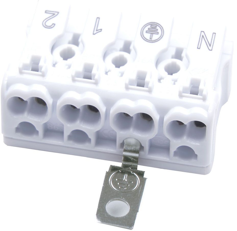 Клемма пружинная монтажная без креплений с заземлением | Stekker