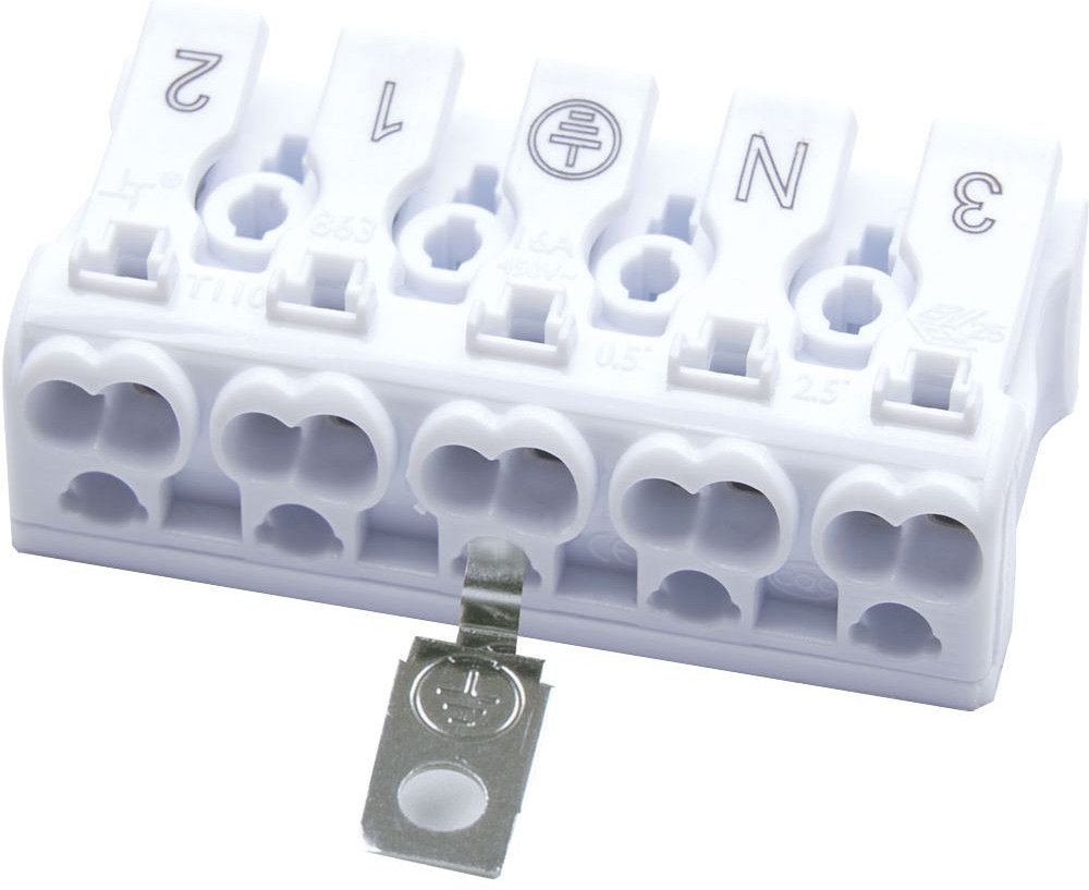 Клемма пружинная монтажная без креплений с заземлением | Stekker