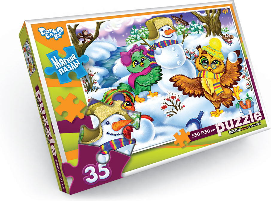 Пазл мягкий «Совы играют в снежки» | Danko Toys