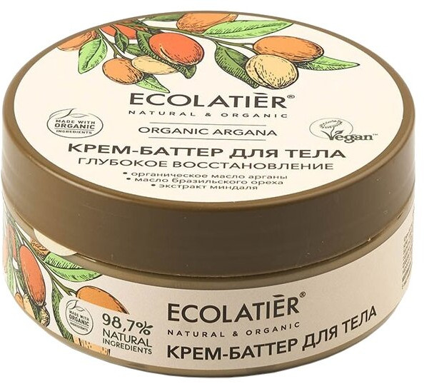 Крем-баттер для тела «Глубокое восстановление» | Organic Argana | Ecolatier
