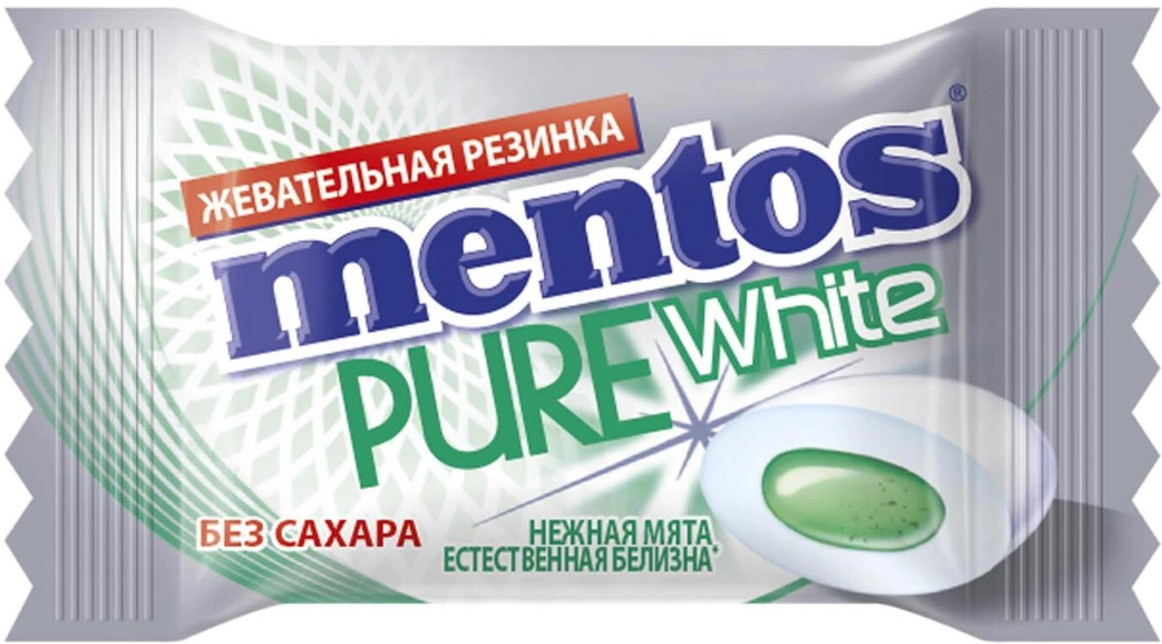 Жевательная резинка «Нежная мята» | Pure white | Mentos