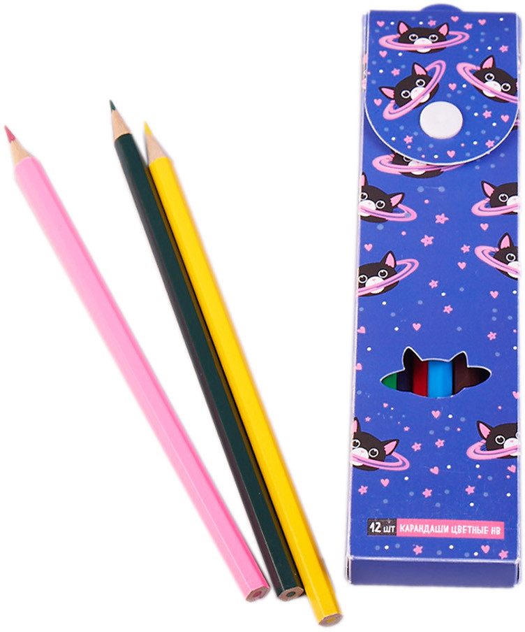 Набор карандашей в пенале «Космокот» | Карандаши цветные
