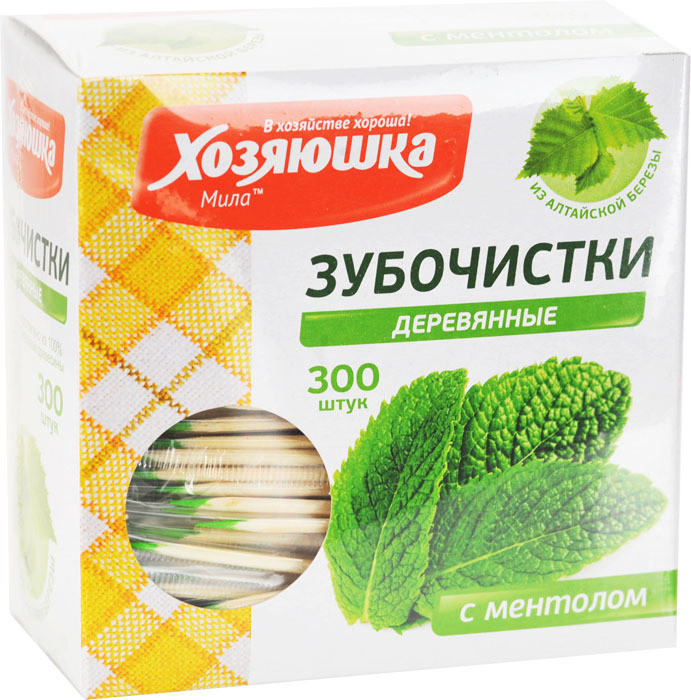 Зубочистки деревянные с ментолом | Хозяюшка Мила