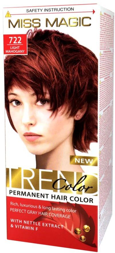 Краска для волос стойкая, оттенок 722 Красное дерево светлый | Trend Color | Miss Magic