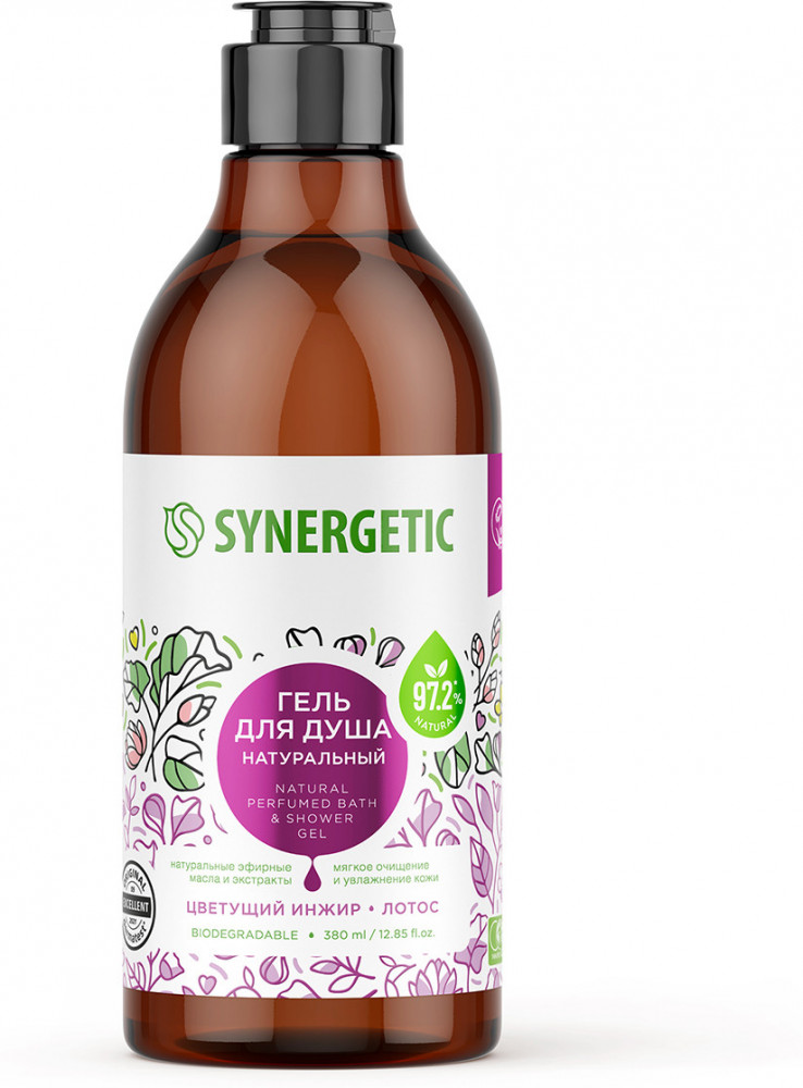 Гель для душа натуральный «Цветущий инжир и лотос» | Synergetic
