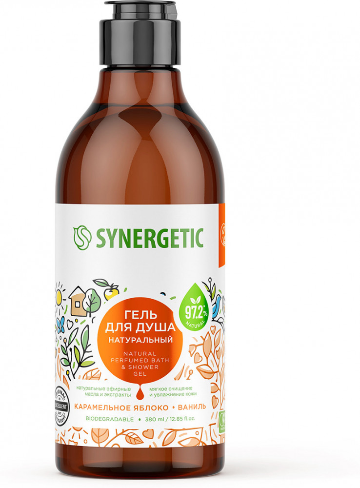 Гель для душа натуральный «Карамельное яблоко и ваниль» | Synergetic