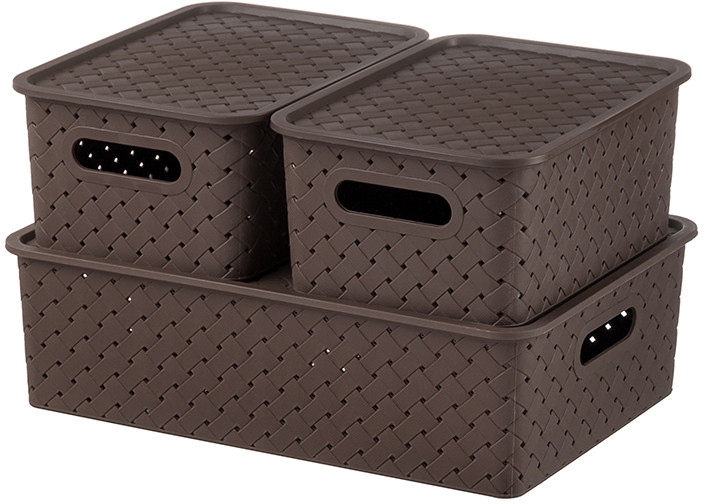 Набор корзинок с крышками «Береста» | El Casa