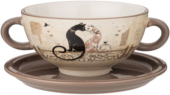 Бульонница с блюдцем