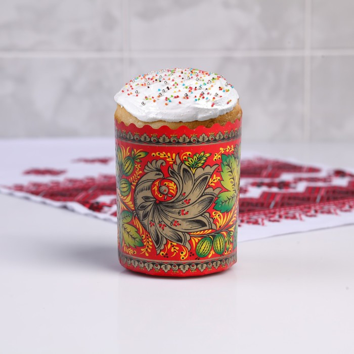 Форма бумажная для маффинов и куличей «Хохлома» | Пасха | Деко-про