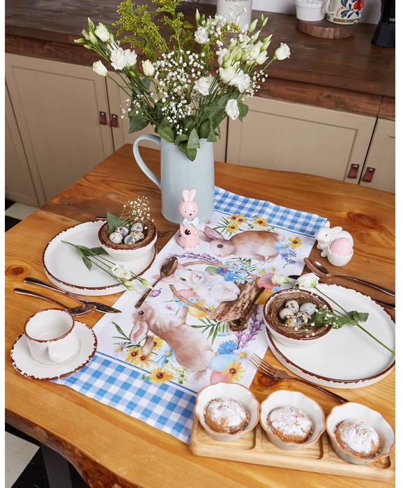 Дорожка на стол «Зайчики» | Пасхальный кролик | Этель