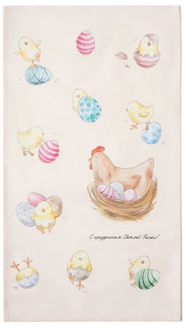 Полотенце «Светлой пасхи» | Пасхальные желтые цыплята | Этель