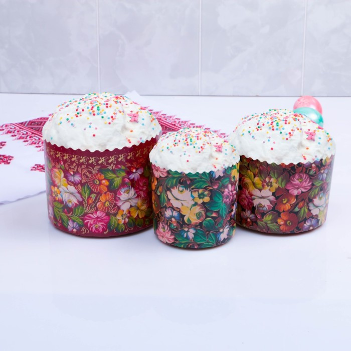 Набор бумажных форм для кулича «Жостово - 2» | Пасха