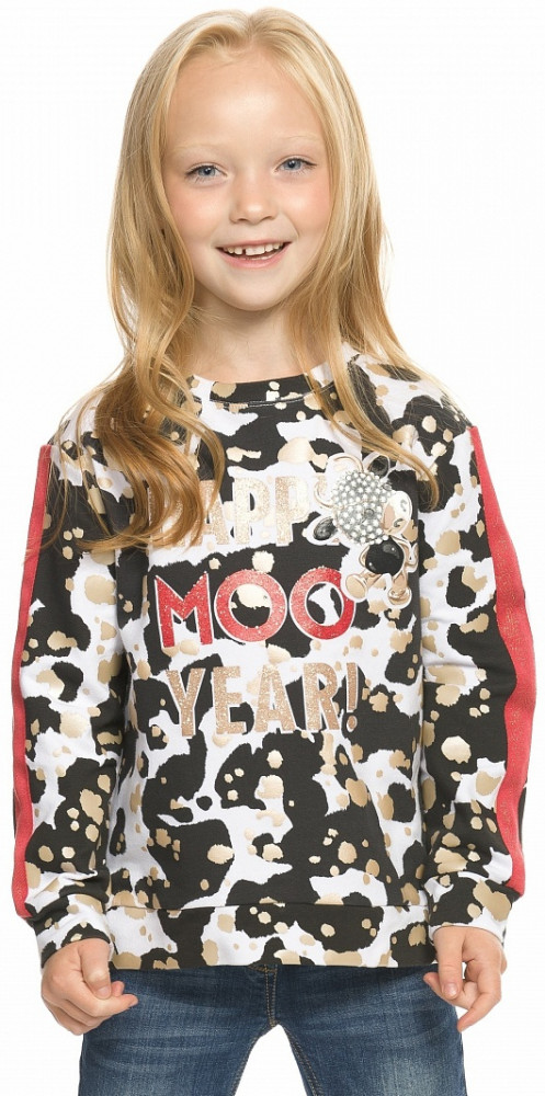Свитшот для девочек | Happy moo year | Pelican