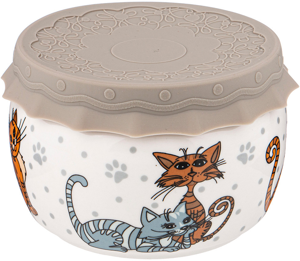 Банка с силиконовой крышкой «Озорные коты» | Озорные коты | Lefard