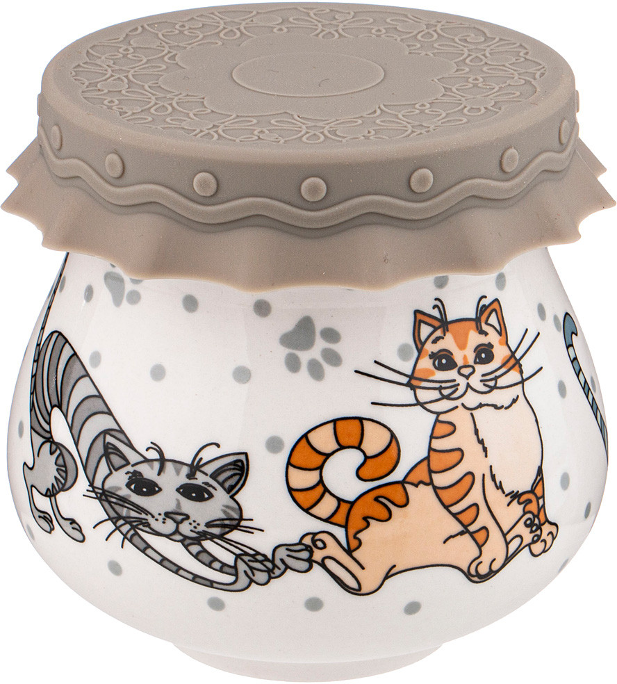 Банка с силиконовой крышкой «Озорные коты» | Озорные коты | Lefard