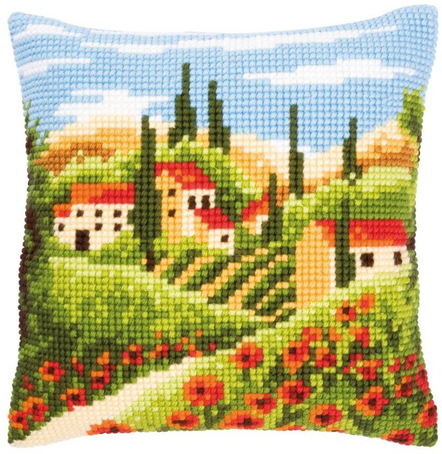 Набор для вышивания наволочки «Ландшафт Тосканы» | Vervaco