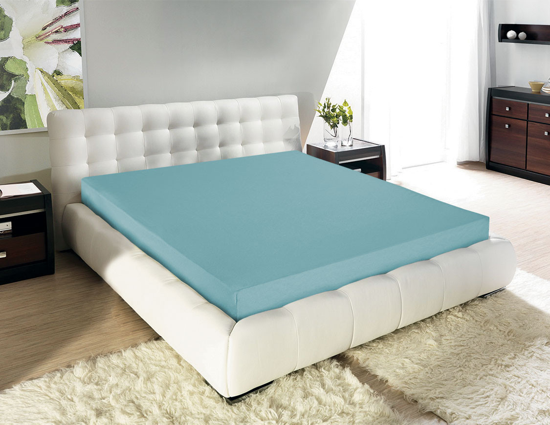 Простыня на резинке «Sky blue» | Guten Morgen