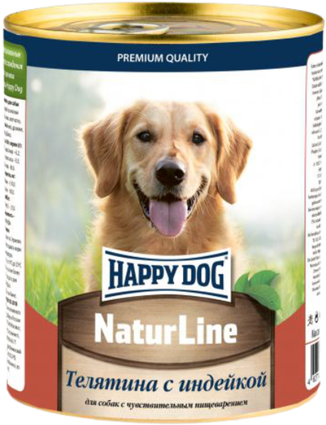 Корм для собак «Телятина с индейкой» | Nature Line | Happy dog
