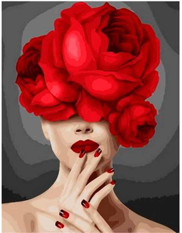 Картина по номерам «Красный цветок» | Paintboy