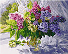 Картина по номерам «Сиреневое разноцветье»
