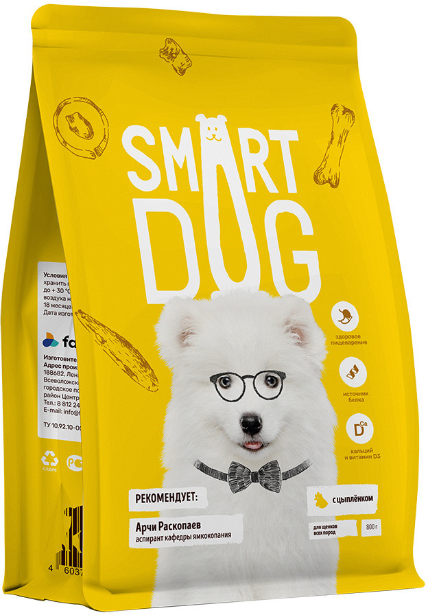 Корм для щенков с цыпленком | Smart Dog