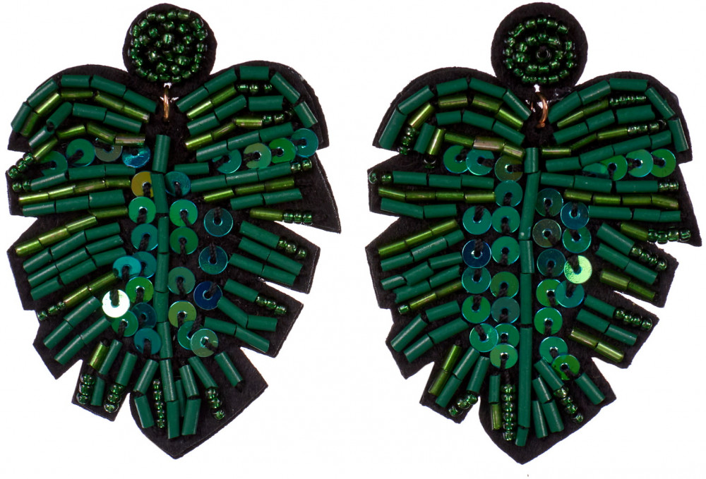 Серьги «Монстера» | Summer dream | Bradex