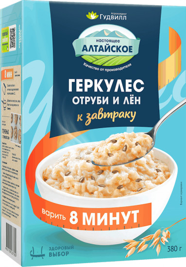 Геркулес с отрубями и семенами льна