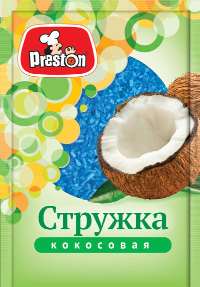 Стружка кокосовая голубая | Preston
