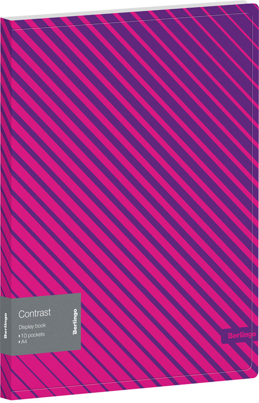 Папка с 10 прозрачными вкладышами А4 | Contrast | Berlingo