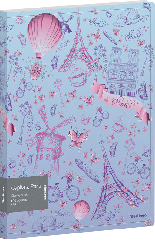 Папка с 20 прозрачными вкладышами А4 | Capitals | Berlingo