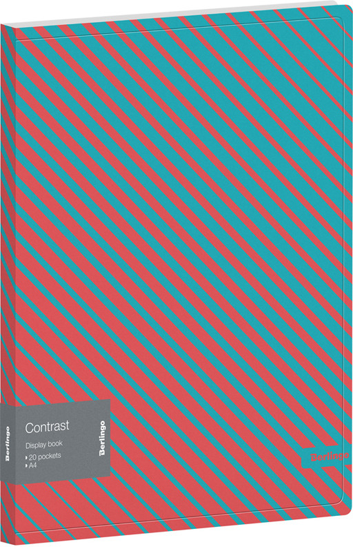 Папка с 20 прозрачными вкладышами А4 | Contrast | Berlingo
