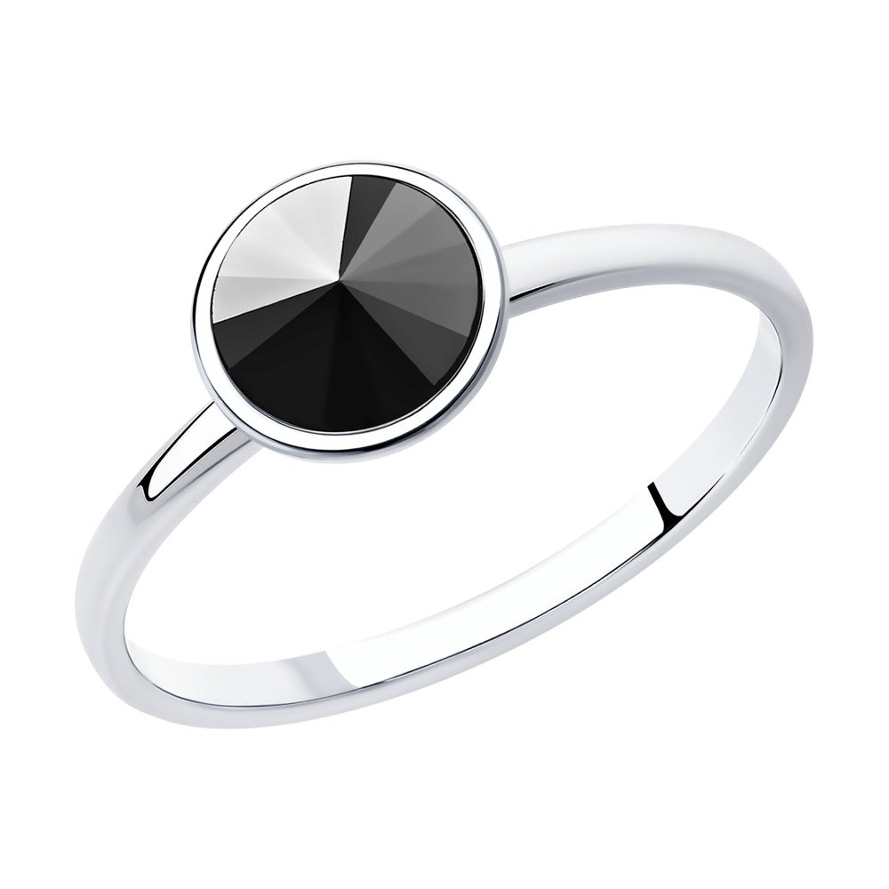 Кольцо из серебра с кристаллом Swarovski | SOKOLOV