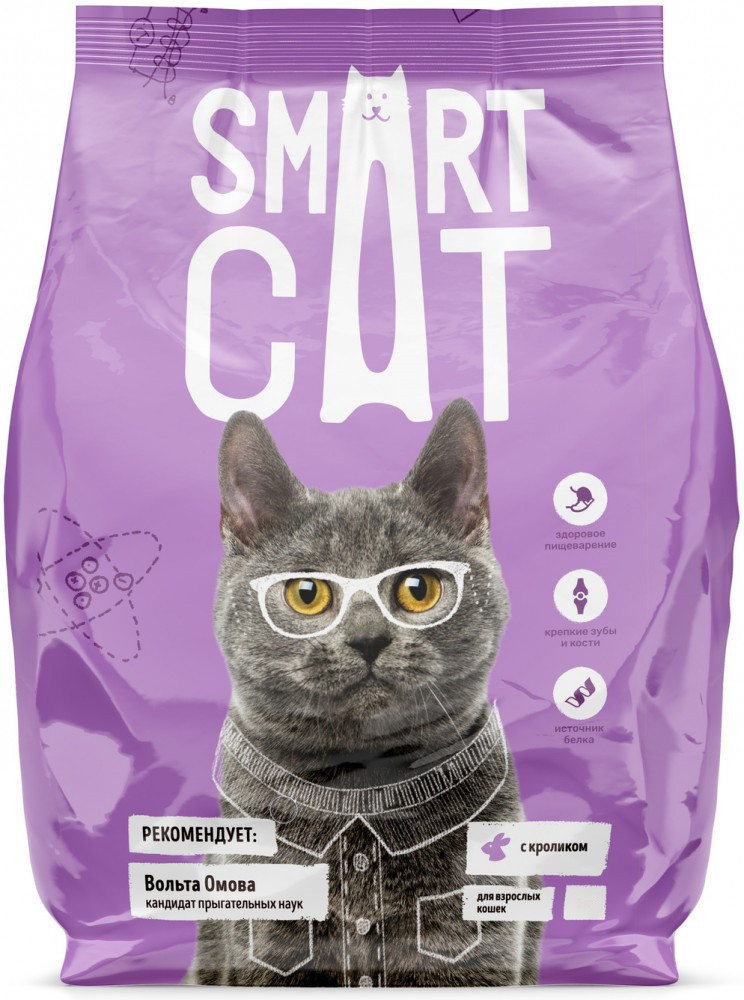 Корм для взрослых кошек с кроликом | Smart Cat