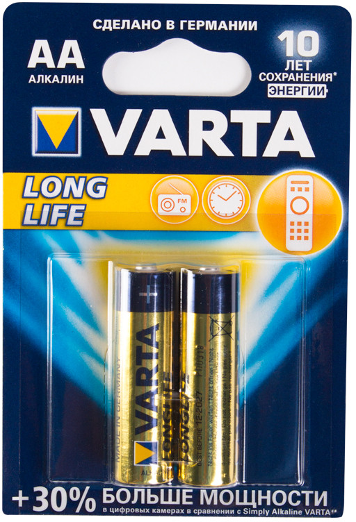 Набор батареек алкалиновых АА | Longlife | Varta
