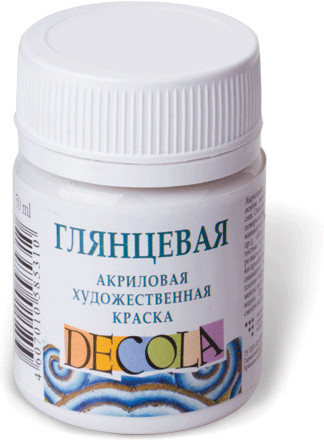 Краска акриловая глянцевая художественная, белый | Decola