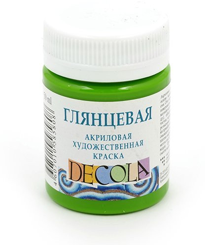 Краска акриловая глянцевая художественная, зеленая светлая | Decola