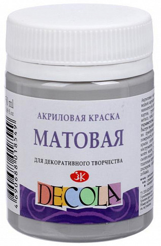 Краска акриловая матовая, серый | Decola