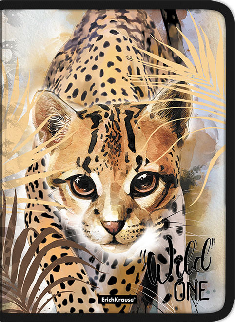 Папка для тетрадей на молнии | Wild cat | Erich Krause