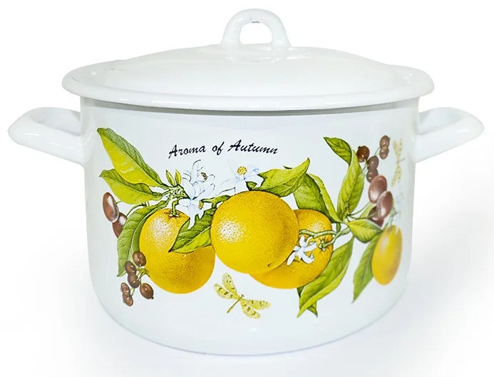 Кастрюля с крышкой «Фруктовая фантазия» | Фруктовая фантазия | Лысьвенские эмали