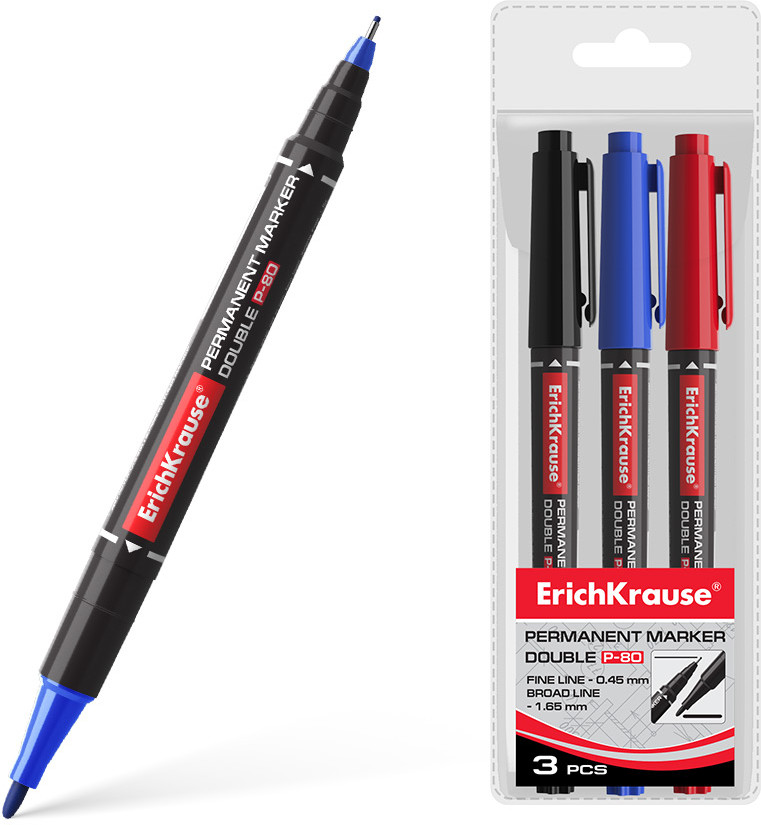 Набор перманентных маркеров «Double P-80» | Erich Krause