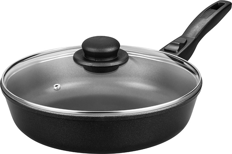 Сковорода с крышкой и съёмной ручкой «Чёрный оникс» | Гармония вкуса | Elan Gallery