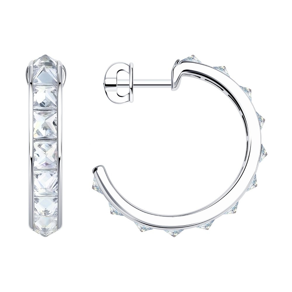 Серьги из серебра с фианитами | SOKOLOV