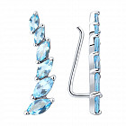 Серьги из серебра с топазами