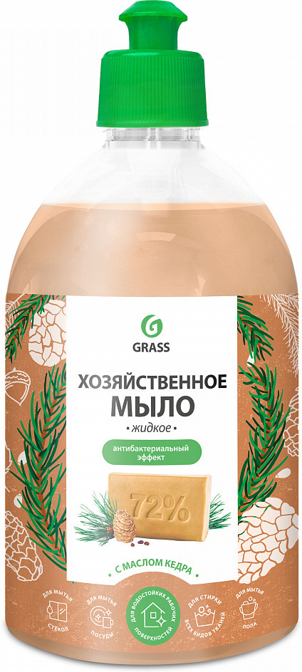 Мыло жидкое хозяйственное с маслом кедра | Milana | Grass