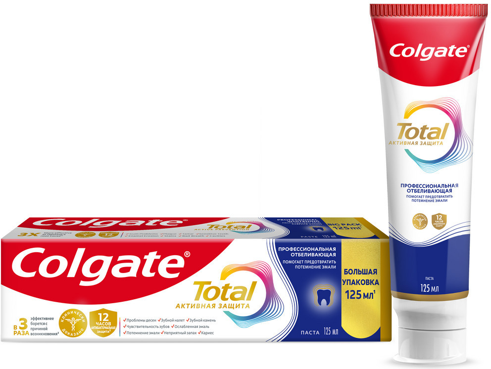 Зубная паста комплексная антибактериальная «Профессиональное Отбеливание» | Total 12 | Colgate