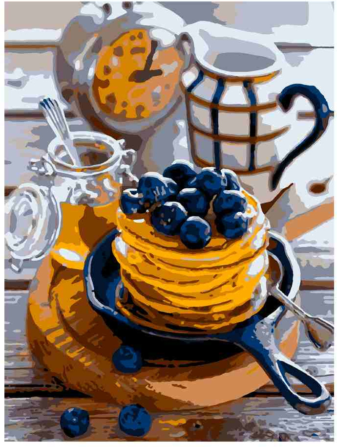 Картина по номерам «Черничные панкейки» | Lori