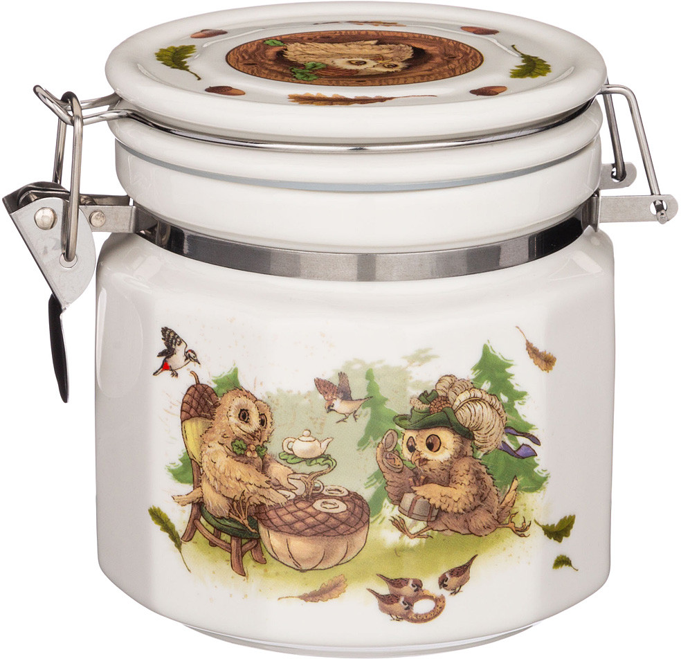 Банка для сыпучих продуктов с крышкой | Совы | Lefard