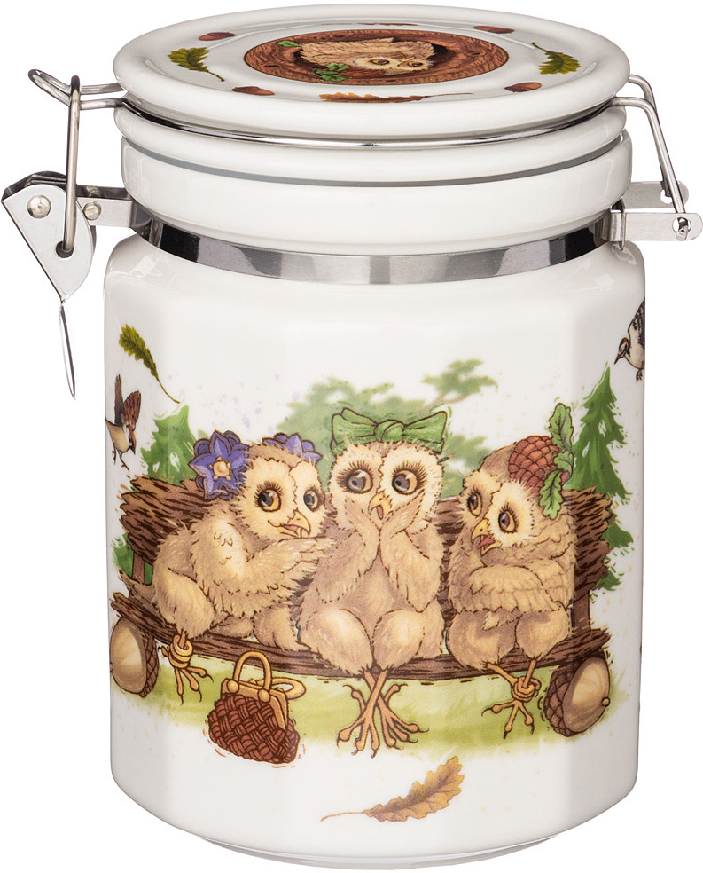 Банка для сыпучих продуктов с крышкой | Совы | Lefard