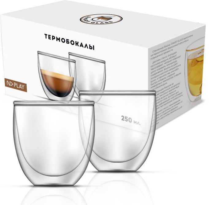 Набор термобокалов с двойными стенками | Smart Glass | ND Play