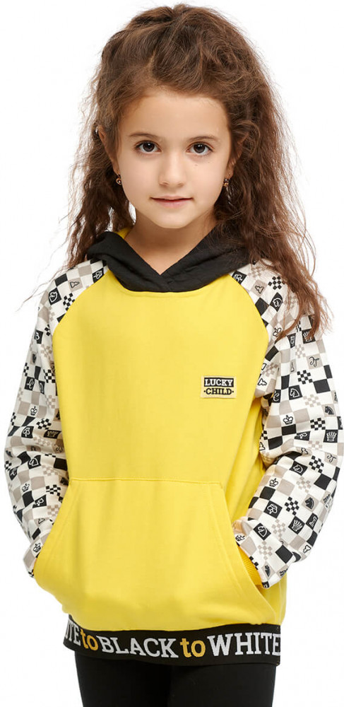 Худи для девочек | Черное и белое | Lucky Child